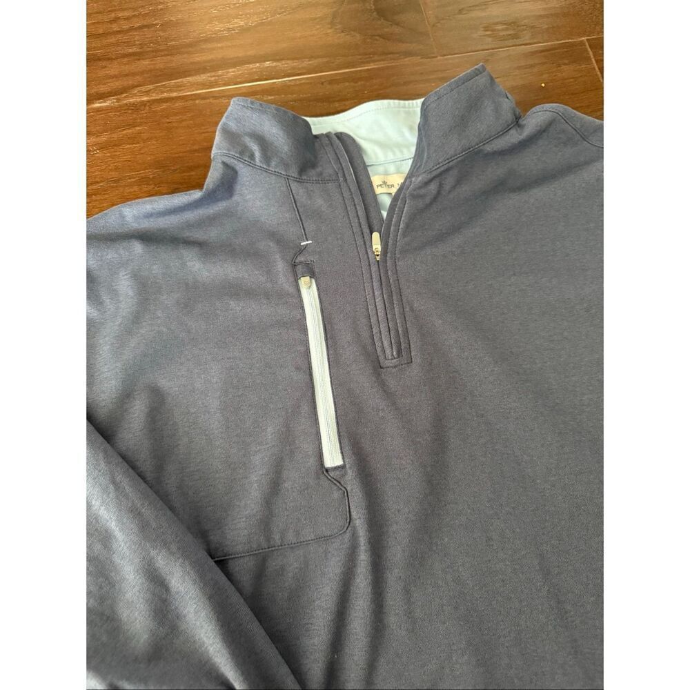 Peter Millar Navy and Light Blue 1/4 Zip Pullover XXL Branded - Picture 6 of 9